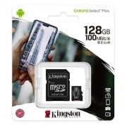   Micro SDXC 128Gb Kingston Canvas Select Plus U1 A1, 100 / +  SD
