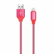 Кабель USB 2.0 Am=>Apple 8 pin Lightning, 1 м, нейлон, красный, Smartbuy (iK-512NSbox red)