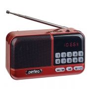 Мини аудио система Perfeo ASPEN i20, MP3, FM, красный (PF_B4058)