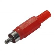 Разъём RCA штекер, пластик, под пайку, на кабель, красный, Premier (1-200 RD)