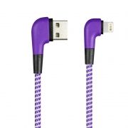 Кабель USB 2.0 Am=>Apple 8 pin Lightning, 1 м, угловой, фиолетовый, SmartBuy (ik-512NSL violet)