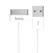 Кабель USB 2.0 Am=>Apple 30 pin, 1 м, белый, Hoco X1 Rapid