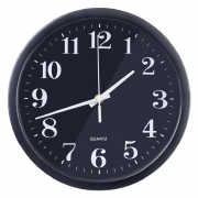 Настенные часы Perfeo PF-WC-003, круглые, диам. 30 см, черный корпус / чёрный циферблат (PF_C3065)