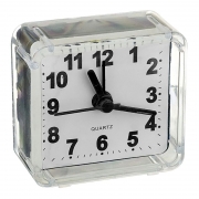 Часы будильник Perfeo Quartz PF-TC-001, квадратные, 5.5x5.5 см, белые (PF_C3086)