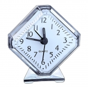 Часы будильник Perfeo Quartz PF-TC-002, ромб, 7.5x8.5 см, белые (PF_C3090)