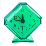 Часы будильник Perfeo Quartz PF-TC-002, ромб, 7.5x8.5 см, зелёные (PF_C3093)