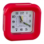 Часы будильник Perfeo Quartz PF-TC-003, квадратные, 9.5x9.5 см, подсветка, красные (PF_C3096)