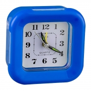 Часы будильник Perfeo Quartz PF-TC-003, квадратные, 9.5x9.5 см, подсветка, синие (PF_C3095)