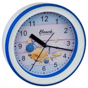Часы будильник Perfeo Quartz PF-TC-009, круглые, диам. 15.3 см, подвес на стену, ракушка (PF_C3132)