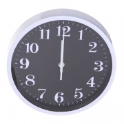 Настенные часы Perfeo PF-WC-002, круглые, диаметр 25 см, белый корпус / черный циферблат (PF_C3060)