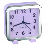 Часы будильник Perfeo Quartz PF-TC-018, квадратные, 13x13 см, фиолетовые (PF_C3162)