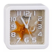 Часы будильник Perfeo Quartz PF-TC-014, квадратные, 10.5x10.5 см, звезда (PF_C3149)