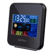 Часы метеостанция Perfeo PF-622BS Blax с внешним датчиком (PF_B4654)