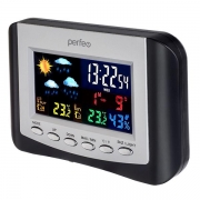 Часы метеостанция Perfeo PF-S3332BS Color+ с беспроводным датчиком (PF_B4653)