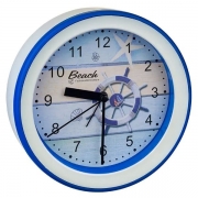 Часы будильник Perfeo Quartz PF-TC-009, круглые, диам. 15.3 см, подвес на стену, штурвал (PF_C3135)