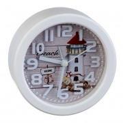 Часы будильник Perfeo Quartz PF-TC-013, круглые, диам. 10.5 см, маяк (PF_C3146)