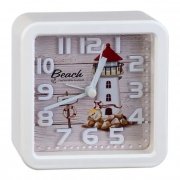 Часы будильник Perfeo Quartz PF-TC-014, квадратные, 10.5x10.5 см, маяк (PF_C3150)