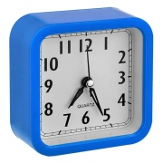 Часы будильник Perfeo Quartz PF-TC-019, квадратные, 10x10 см, синие (PF_C3167)