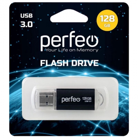 128Gb Perfeo C14 Metal Series Black USB 3.0 (PF-C14B128ES)