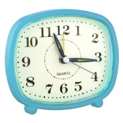 Часы будильник Perfeo Quartz PF-TC-005, прямоугольные, 10x8.5 см, синие (PF_C3103)