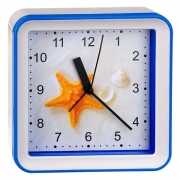 Часы будильник Perfeo Quartz PF-TC-010, квадратные, 14.8x14.8 см, подвес на стену, звезда (PF_C3137)
