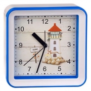Часы будильник Perfeo Quartz PF-TC-010, квадратные, 14.8x14.8 см, подвес на стену, маяк (PF_C3138)