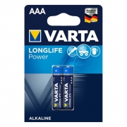 Батарейка AAA VARTA LR03/2BL LONGLIFE Power, щелочная, 2 шт, в блистере (4903)
