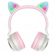 Гарнитура Bluetooth Hoco W27 Cat Ear, накладная, MP3, подсветка, серая