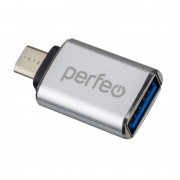 Адаптер OTG USB 3.0 Af - USB 2.0 micro Bm, серебристый, Perfeo PF-VI-O012 (PF_C3002)