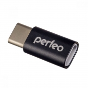 Адаптер USB 3.1 Type C(m) - USB 2.0 micro Bf, черный, Perfeo (PF_A4268)