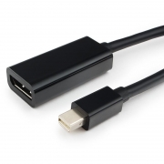 Адаптер mini DisplayPort/M - DisplayPort/F, 0.16 м, черный, Cablexpert (A-mDPM-DPF-001)