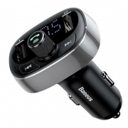 Автомобильный FM-трансмиттер Baseus T Typed, Bluetooth, MP3, 2xUSB, серый