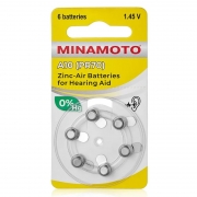 Батарейка MINAMOTO ZA10 для слуховых аппаратов, 6 шт, блистер