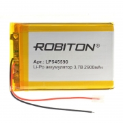 Аккумулятор Li-Po 3.7В 2900мАч с защитой, 90x55x5.4мм, ROBITON LP545590