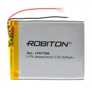Аккумулятор Li-Po 3.7В 3500мАч с защитой, 96x75x4.1мм, ROBITON LP417596
