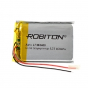 Аккумулятор Li-Po 3.7В 800мАч с защитой, 50x34.5x3.8мм, ROBITON LP383450