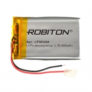 Аккумулятор Li-Po 3.7В 800мАч с защитой, 54x34x4мм, ROBITON LP383454