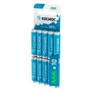 Батарейка AAA КОСМОС LR03-10BL Alkaline, 10 шт, блистер (KOCLR0310BL)