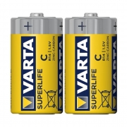 Батарейка C Varta R14 Superlife, солевая, 2 шт, термопленка