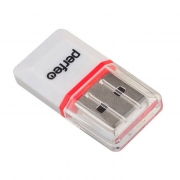 Карт-ридер внешний USB Perfeo PF-VI-R008 для microSD, белый (PF_5056)