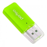 Карт-ридер внешний USB Perfeo PF-VI-R022 для microSD, зеленый (PF_С3792)