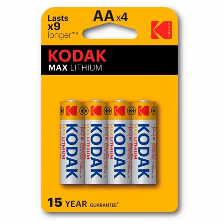  AA Kodak MAX FR64BL L91 Lithium, 4,  