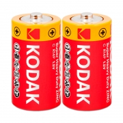 Батарейка C Kodak Super Heavy Duty R14, 2шт, термопленка (KCHZ-S2)