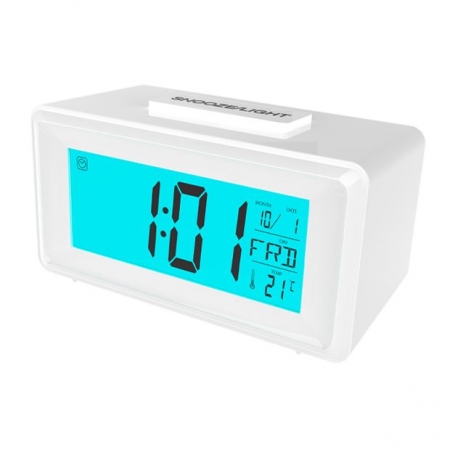 Часы будильник Ritmix CAT-101, температура, дата, подсветка, белые