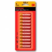 Батарейка AA Kodak Super Heavy Duty R6 солевая, 11 шт, блистер (KAAHZ-10+1)