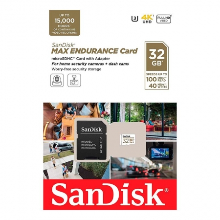   Micro SDHC 32Gb SanDisk Max Endurance U3 V30 100/ +  SD (SDSQQVR-032G-GN6IA)