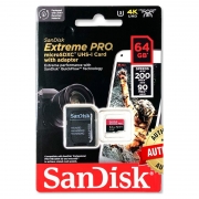   Micro SDXC 64Gb SanDisk Extreme Pro U3 V30 A2 200/90/ +  SD