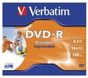 Диск DVD-R Verbatim 4,7 Gb 16x Photo Printable, Jewel Box (43520/43521)