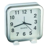 Часы будильник Perfeo Quartz PF-TC-018, квадратные, 13x13 см, белые (PF_C3160)