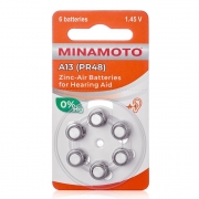 Батарейка MINAMOTO ZA13 для слуховых аппаратов, 6 шт, блистер
